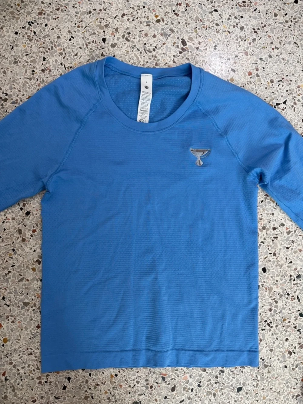 New Lululemon pool party blue swiftly tech long sleeve shirt waist 4